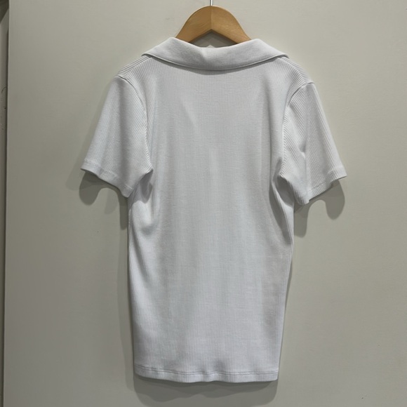 J crew White ribbed polo tee - Picture 6 of 8